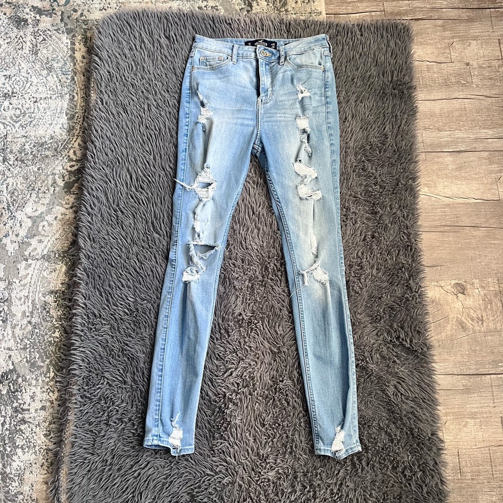 Hollister Light Blue Distressed Skinny Jeans